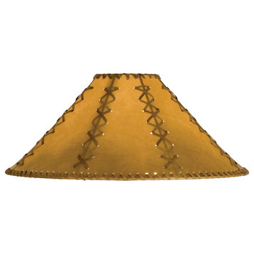 18 Wide Faux Leather Tan Hexagon Shade