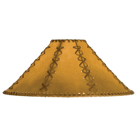 18 Wide Faux Leather Tan Hexagon Shade