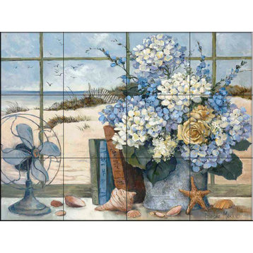 Tile Mural, Beach Cottage by Barbara Mock