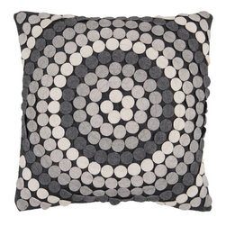 Shades of Grey Circles Design Pillow by Surya - Decorative Pillows