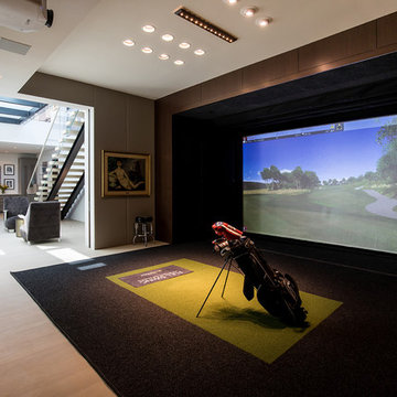 Trousdale Beverly Hills luxury home modern virtual golf simulator sports area