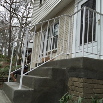 New Concrete Stairs in Silver Spring MD With New Iron Railing