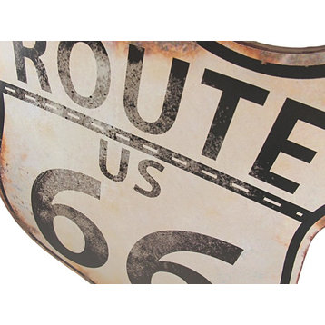 Distressed Finish US Route 66 Metal Wall Sign Highway