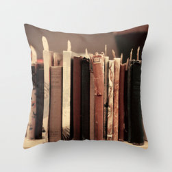 Old Books Throw Pillow - Decorative Pillows
