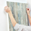 Blue Distressed Wood Peel and Stick Wallpaper