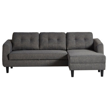 Belagio Sofa Bed With Chaise Charcoal Right