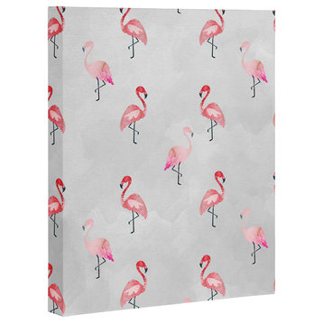 Hello Sayang Flaming Flamingo Art Canvas, 16"x20"