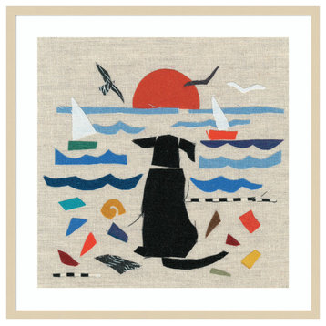 Sea Dog by Jenny Frean Framed Wall Art 33 x 33