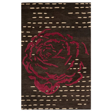 Safavieh Wyndham Collection WYD618 Rug, Charcoal/Red, 2'6"x4'