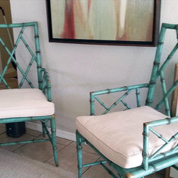 Woodbridge - Brighton Arm Chair, Lagoon Blue Finish - Armchairs And Accent Chairs