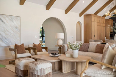Example of a transitional family room design in Phoenix