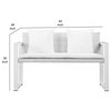 Benzara BM287729 Outdoor Sofa, White Aluminum Frame, Fade Resistant Cushions