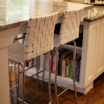 elevated and extended island to add seating
