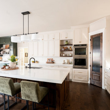 Deep Forest and Stained Oak Transitional Kitchen