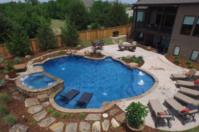 Inspiration for a mediterranean pool remodel in Wichita