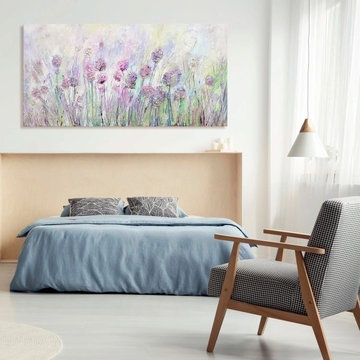 Landscape canvas painting "Flowers in the meadow"