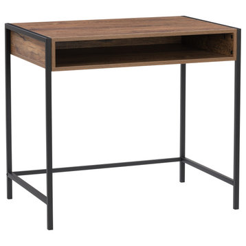 CorLiving Auston Brown Engineered Wood Desk with Cubby