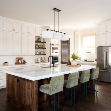 Deep Forest and Stained Oak Transitional Kitchen
