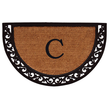 Ornate Scroll Monogram Doormat 2'x3', Letter C