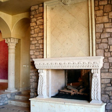 Cantera Stone Fireplace
