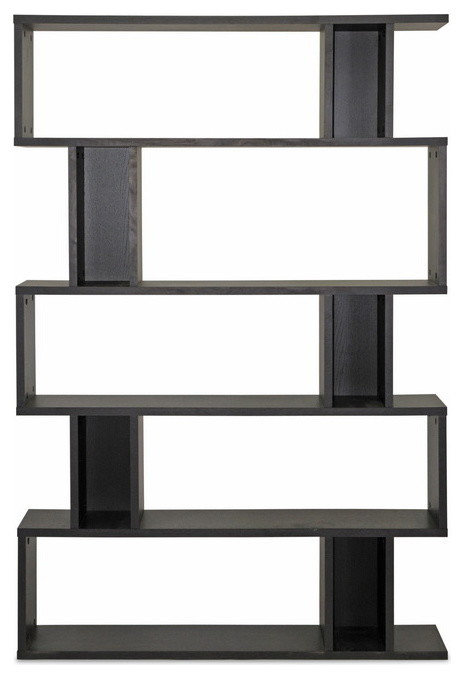 Baxton Studio Goodwin 5, Level Dark Brown Modern Bookshelf