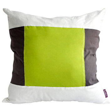 Art Green Knitted Fabric Patch Work Pillow Floor Cushion (19.7 by 19.7 inches)