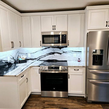 Modern Kitchen Remodel Done With New Classic White Cabinets