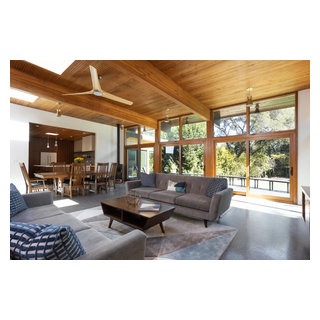 Contemporary Residence & Pool House - Midcentury - Living Room - San ...