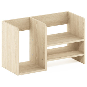 Wood Desktop Book and Home Office Supplies Storage Organizer, Bauhaus Oak