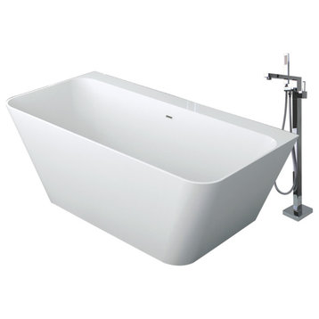 Transolid Glenwood 67"x32"x24" Freestanding Tub and Faucet Kit, White