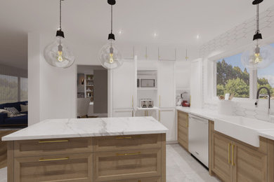 Inspiration for a contemporary kitchen remodel in Montreal