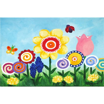 Marmont Hill, "Flower Garden" by Nicola Joyner Painting on Wrapped Canvas, 30x20