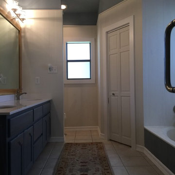 Coastal Farmhouse. I think I officially live for re-doing 80's master bathrooms.