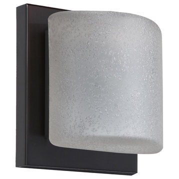 Paolo 1 Light Wall Sconce, Bronze, Incandescent, Stucco Glass