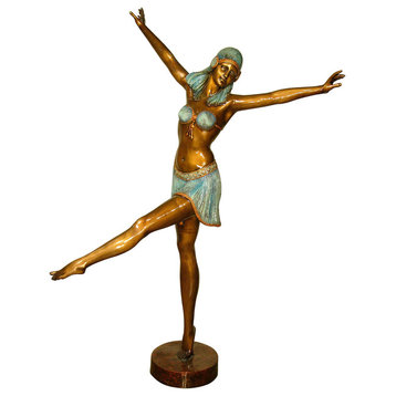 Costumed Dancer A,  Bronze Sculpture, Special Patina Finish