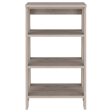 FM FURNITURE Phoenix Linen Cabinet with 3 Open Shelves, Light Gray