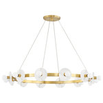 Hudson Valley Lighting - Austen 12-Light Chandelier Aged Brass Finish White Spanish Alabaster - Features: