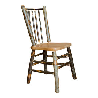 Natural Hickory Log Hoop Chair with Upholstered Seat & Back