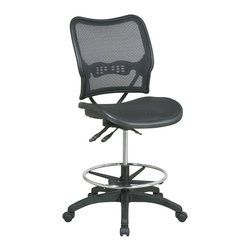 Deluxe Ergonomic Air Grid Seat and Back Drafting Chair - Living Room Chairs