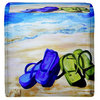Naked Feet on the Beach Pouf Chair Foot Stool, Square 13"x13"x13"