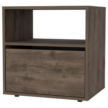Valencian Nightstand With Open Shelf and Cabinet