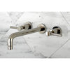 KS8026DL Two-Handle Wall Mount Tub Faucet, Polished Nickel