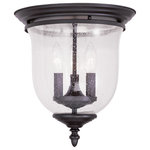 Livex Lighting - Legacy Ceiling Mount, Bronze - The Legacy collection offers a chic update to traditional style lighting. This flushmount light design comes in a beautiful bronze finish with a traditional seeded glass bell jar adding style.