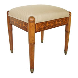 Danish Inlaid Mahogany and Birch Upholstered Stool - Products