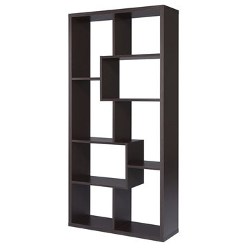 Furniture of America Adeo Contemporary Wood 10-Shelf Bookcase in Walnut