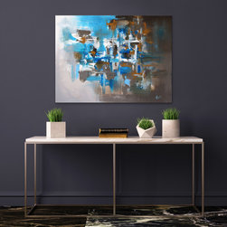 Preethi Arts - 40"x 30" Skyland  Original Large Modern Painting - Paintings