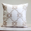 White Pillow Cover, Designer'S Decorative, Scroll Design, 24"x24"