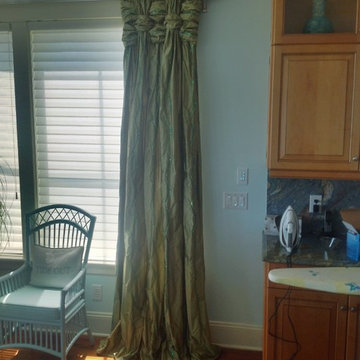 Basketweave draperies in Wrightsville Beach, NC