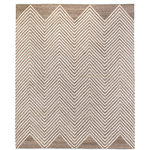 Four Hands - Chevron Beige Rug,8' X 10' - Authentic Dhurrie rug is hand-loomed, meeting global inspiration with rich texture. Beige and cream chevron pattern pairs versatile neutrals with eye-catching intrigue.
