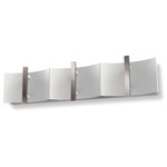 Blackjack Lighting - Bounce 27" Vanity, Satin Nickel - A curved, highly reflective vanity back plate behind rows of LEDs sends LED's reflecting on a curved steel back plate create a wide-spread and low glare illumination